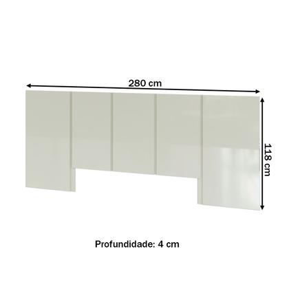 Imagem de Cabeceira Casal King 100% Mdf Tw160 Off White - Pradel
