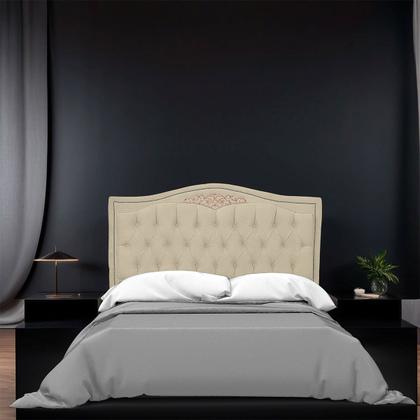 Imagem de Cabeceira Casal King Size Estofada para Cama Box Maitê Veludo Bege