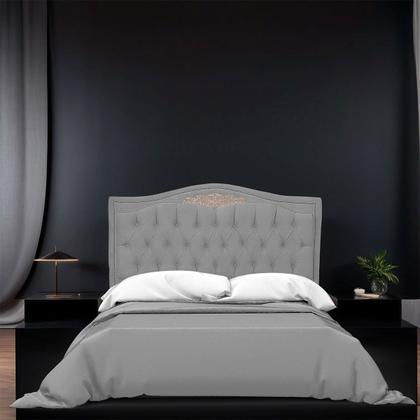 Imagem de Cabeceira Casal King Size Estofada para Cama Box Maitê Veludo Cinza