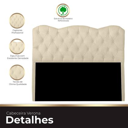 Imagem de Cabeceira Casal King Size Estofada para Cama Box Verona Veludo Bege
