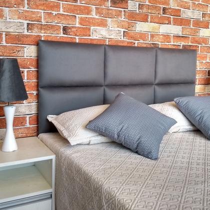Imagem de Cabeceira Casal Módena H6 Cinza Suede Liso 140 X 60