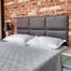 Imagem de Cabeceira Casal Módulos com Pés Módena H6 Suede Amassado Cinza  140 x 120 Rbl