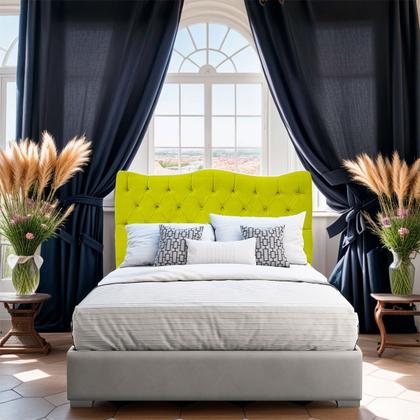 Imagem de Cabeceira Casal para Cama Box Estofada Dunas Veludo