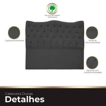 Imagem de Cabeceira Casal para Cama Box Estofada Dunas Veludo