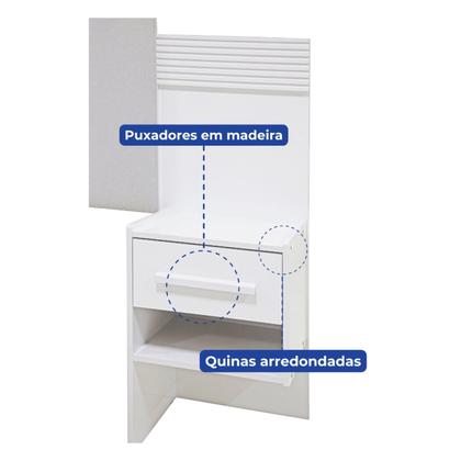 Imagem de Cabeceira Casal Queen 160 Cm Ripada 100% Mdf Estofada Isis com 02 Mesas de Cabeceira Espresso Móveis