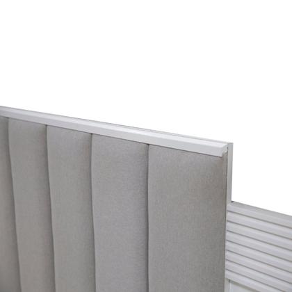 Imagem de Cabeceira Casal Queen 160 Cm Ripada 100% Mdf Estofada Isis com 02 Mesas de Cabeceira Espresso Móveis