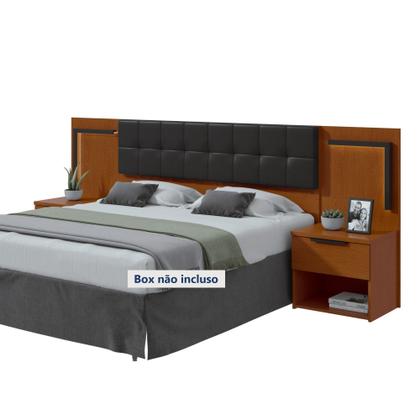 Imagem de Cabeceira Casal / Queen 160cm 2 Mesas de Cabeceiras com Led Calitan
