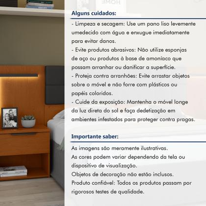 Imagem de Cabeceira Casal / Queen 160cm 2 Mesas de Cabeceiras com Led Calitan