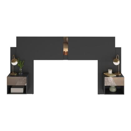 Imagem de Cabeceira Casal/Queen c/Espelho e 2 Mesas Multimóveis MP4324