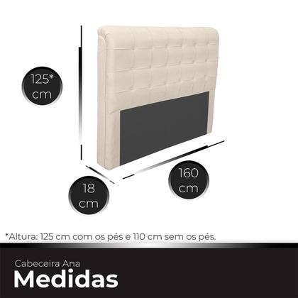 Imagem de Cabeceira Casal Queen de Cama Box Estofada Ana 160 cm Veludo