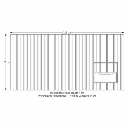 Imagem de Cabeceira Casal/Queen Maracá com 01 Mesa de Cabeceira JB