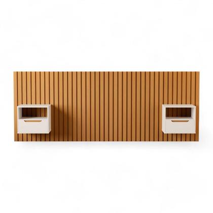 Imagem de Cabeceira Casal/Queen Maracá com 2 Mesas de Cabeceira JB