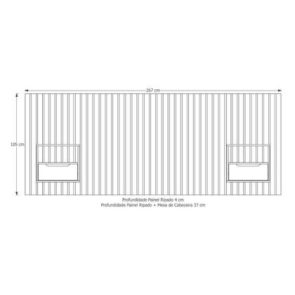 Imagem de Cabeceira Casal/Queen Maracá com 2 Mesas de Cabeceira JB