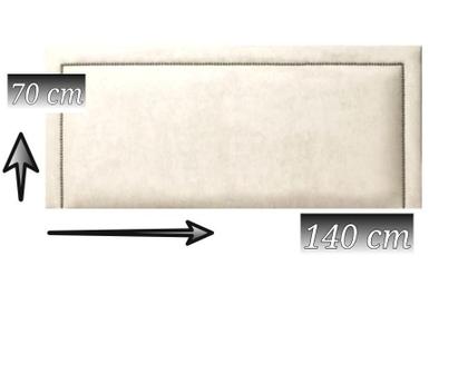 Imagem de Cabeceira Casal Solfistic Tachas Veludo Off White 140 X 70Cm