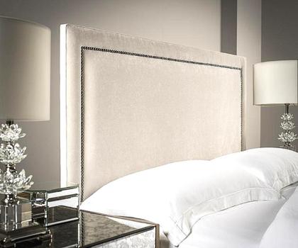 Imagem de Cabeceira Casal Solfistic Tachas Veludo Off White 140 X 70Cm