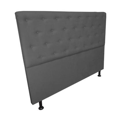 Imagem de Cabeceira Casal Super King Juliana 195cm Para Cama Box Suede Cinza - DS Estofados