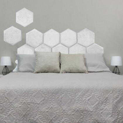 Imagem de Cabeceira Colmeia Hexagonal Módulos Suede Liso Rbl