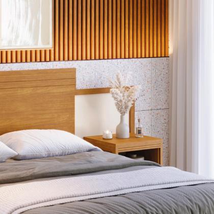 Imagem de Cabeceira Com Criado Moderna Ajustável Para Queen/Casal Box