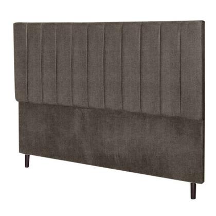 Imagem de Cabeceira Corvette Tecido Linho Marrom Estofada para Cama Box Casal King Size 195Cm Quarto Luxo - CasaLar Decor