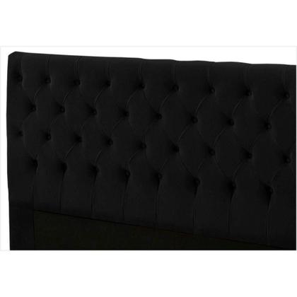 Imagem de Cabeceira Cristal 1,40 Para Cama Box Suede Amassado Preto - JS Móveis