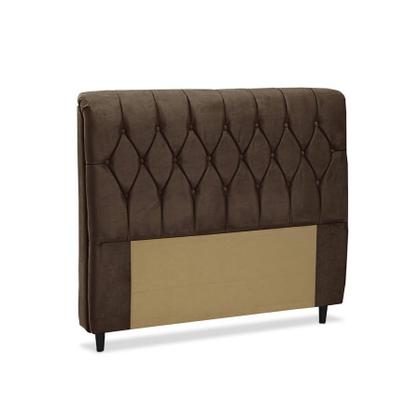Cabeceira de Cama Box Casal 140 cm Capitone Istambul Dobuê - Marrom - Click Home Imagem de Cabeceira de Cama Box Casal 140 cm Capitone Istambul Dobuê - Marrom