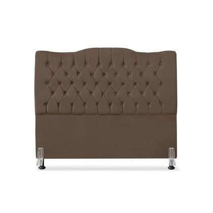 Imagem de Cabeceira de Cama Box Casal 140 cm Dunas - Veludo Marrom