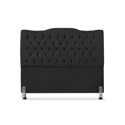 Imagem de Cabeceira de Cama Box Casal 140 cm Dunas - Veludo Preto