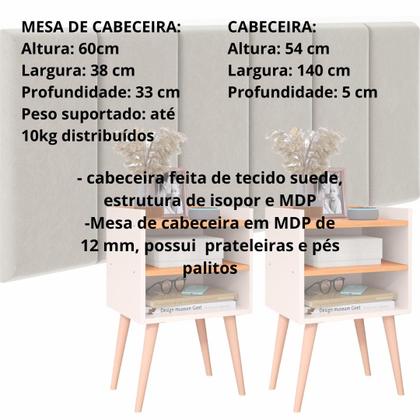 Imagem de Cabeceira de Cama Box Casal com Mesa Cabeceira Compacta para Quarto