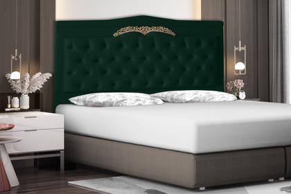 Imagem de Cabeceira De Cama Box Helena Queen 160 cm Capitonê Retro Botão Encapados Suede Verde Eli Móveis