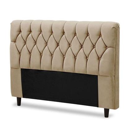 Cabeceira de Cama Box King 195 cm Capitone Istambul Dobuê - Bege - Click Home Imagem de Cabeceira de Cama Box King 195 cm Capitone Istambul Dobuê - Bege