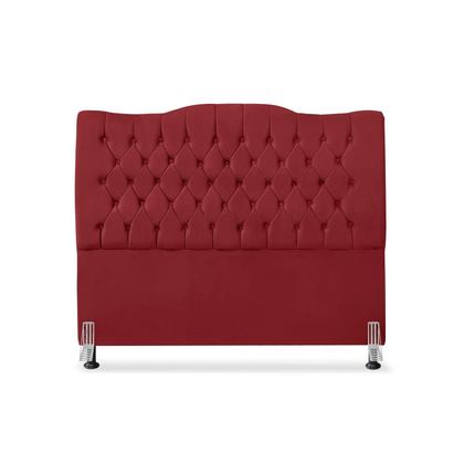 Imagem de Cabeceira de Cama Box King 195 cm Dunas - Veludo Vermelho