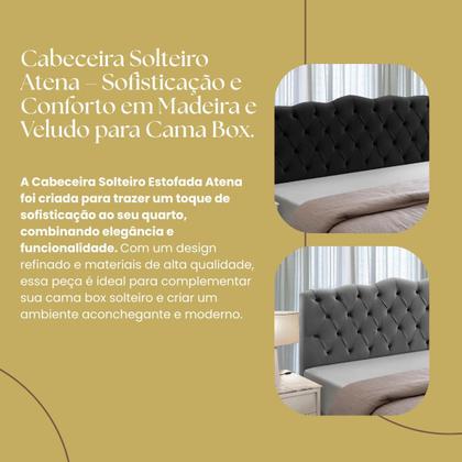 Imagem de Cabeceira de Cama Box Madeira Estofada Casal Atena