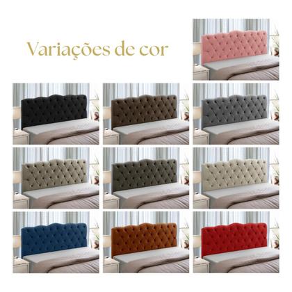 Imagem de Cabeceira de Cama Box Madeira Estofada Casal Atena