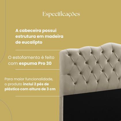 Imagem de Cabeceira de Cama Box Madeira Estofada Casal Atena