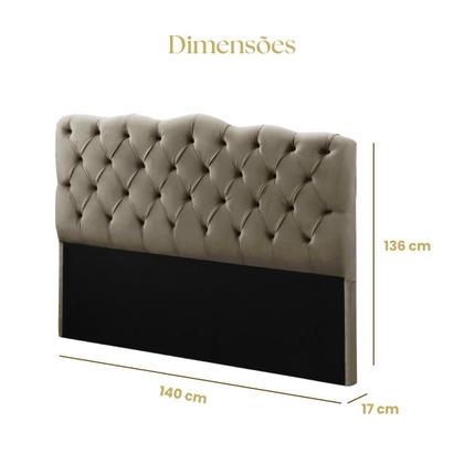Imagem de Cabeceira de Cama Box Madeira Estofada Casal Atena