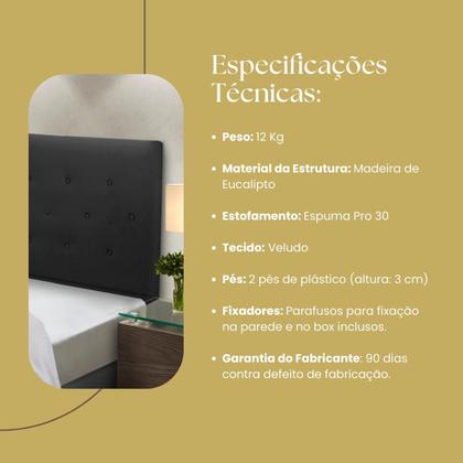 Imagem de Cabeceira de Cama Box Madeira Estofada Casal Montreal
