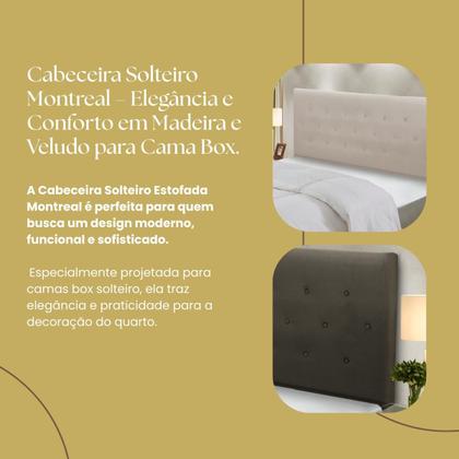 Imagem de Cabeceira de Cama Box Madeira Estofada Casal Montreal
