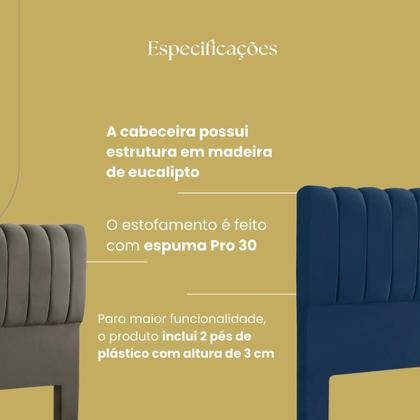 Imagem de Cabeceira de Cama Box Madeira Estofada Casal Ômega