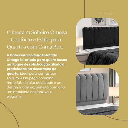 Imagem de Cabeceira de Cama Box Madeira Estofada Casal Ômega