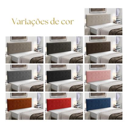 Imagem de Cabeceira de Cama Box Madeira Estofada Casal Paris