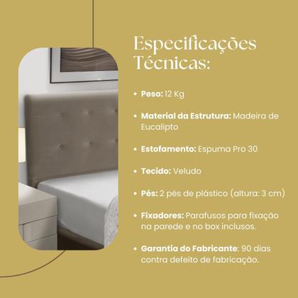 Imagem de Cabeceira de Cama Box Madeira Estofada Casal Paris