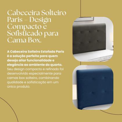 Imagem de Cabeceira de Cama Box Madeira Estofada Casal Paris
