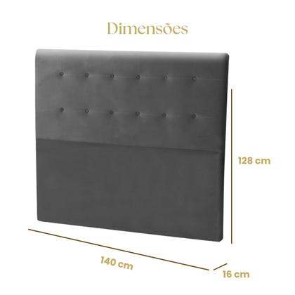 Imagem de Cabeceira de Cama Box Madeira Estofada Casal Paris