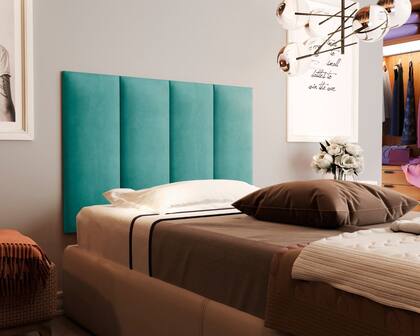 Imagem de Cabeceira de Cama Box Milão 0,90 Suede Azul - Comprar Moveis Em Casa