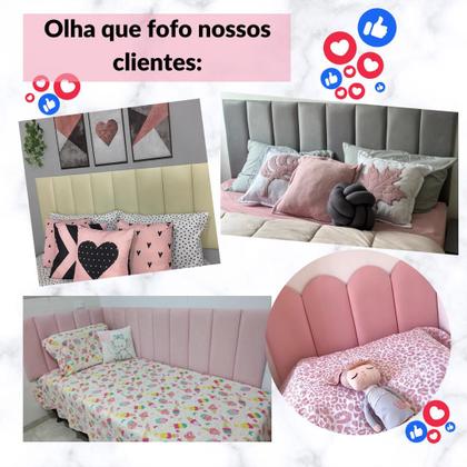 Imagem de Cabeceira de Cama Box Solteiro Kit 5 Placas De Colar na Parede