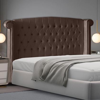 Imagem de Cabeceira de Cama Box Toquio Casal Queen 160 cm Suede Rosê Eli Móveis e Decoração