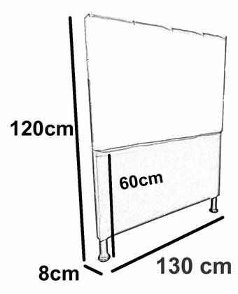 Imagem de Cabeceira de Cama Box Viúva 130cm Estofada Kasi - Cores