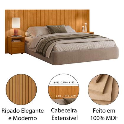 Imagem de Cabeceira de Cama Extensível com Mesa de Cabeceira MDF Fiori