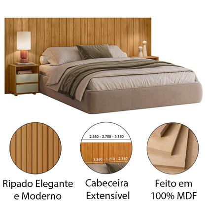Imagem de Cabeceira de Cama Extensível com Mesa de Cabeceira MDF Fiori