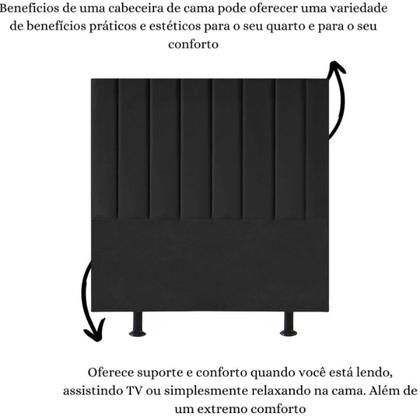 Imagem de Cabeceira de Cama Solteiro Box 100 cm Karla Suede